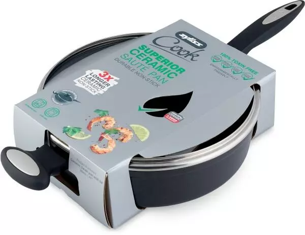 Zyliss Superior Schmorpfanne Mit Glasdeckel Und Keramik Antihaftbeschichtung, 28 Cm - Image 2